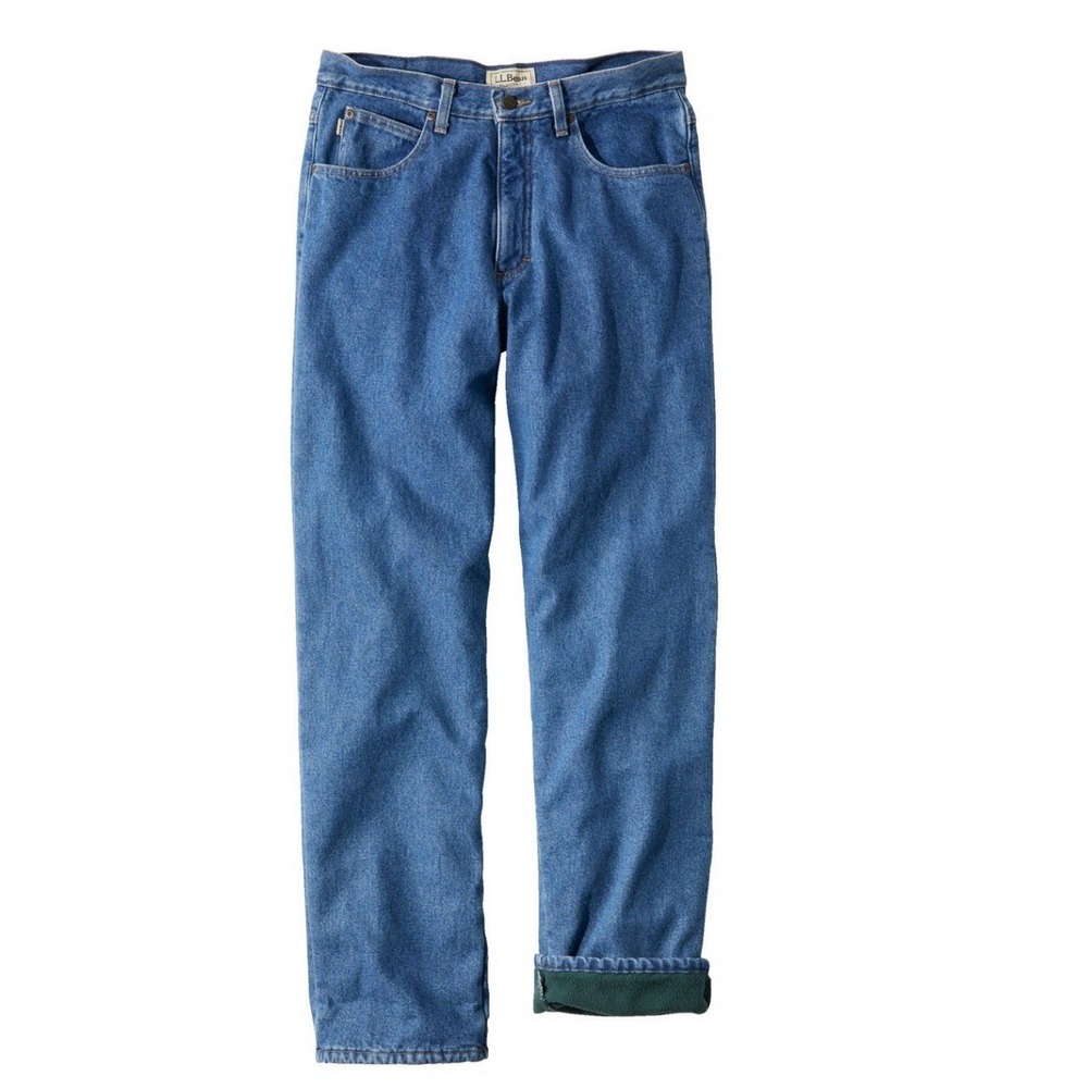 L.L.Bean Mens Double L Relaxed Fit Fleece Lined Jeans 40 Blue Denim Winter